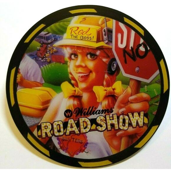 Road Show Pinball COASTER Original UNUSED Promo Plastic 1994 Red The Boss - Picture 1 of 4